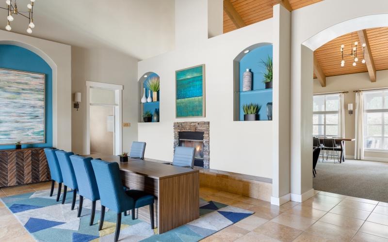 lounge room with co-working spaces